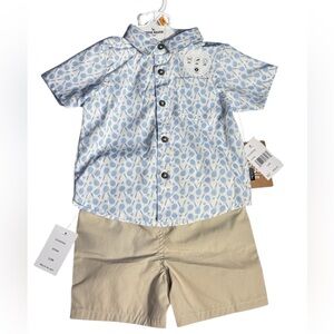 NWT Eddie Bauer Baby Outfit 12M – Shirt & Shorts Set